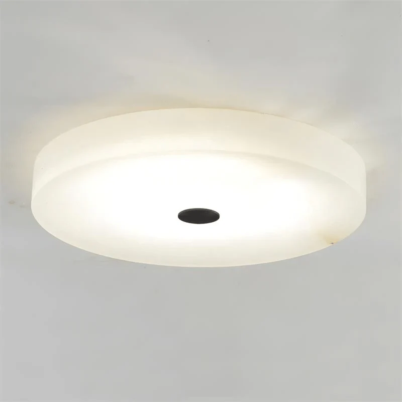 Byers Modern Round Metal Alabaster Ceiling Lamp Living Room Bedoom