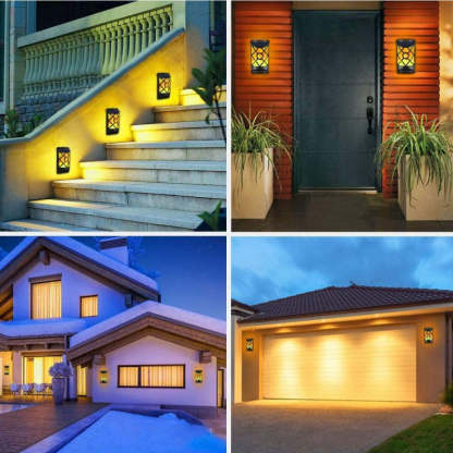 Sumait Waterproof LED Flickering Flame Solar Wall Lamp