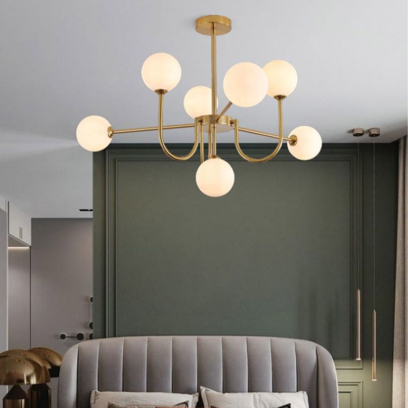 Valentina Modern LED Chandelier Gold Glass Living/Dining Room/Bedroom