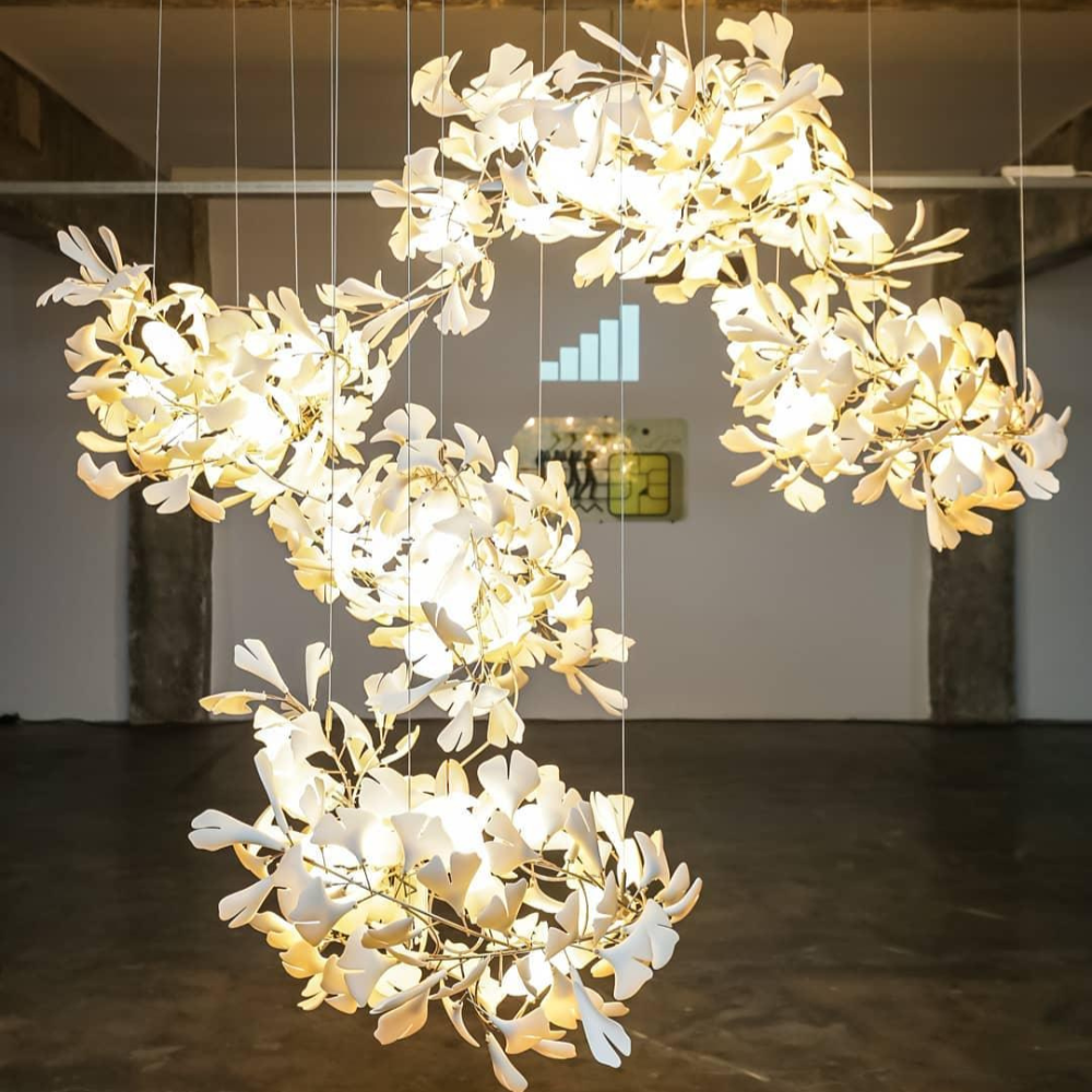 Olivia Modern Leaf Chandelier Metal/Ceramic Bedroom/Living Room