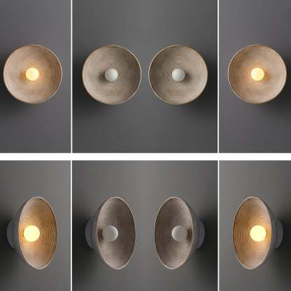 Elif Modern Round Indoor Wall Lamp Wood Bedroom Living Room