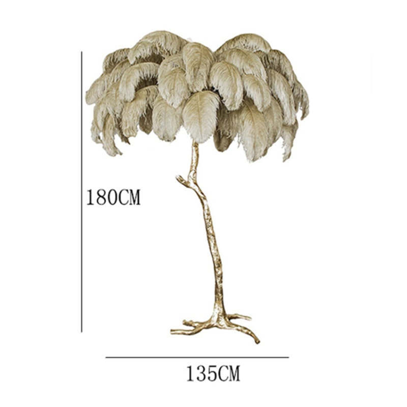 O'Moore Nordic Luxury Unique Ostrich Feather Floor Lamp/Table Lamp