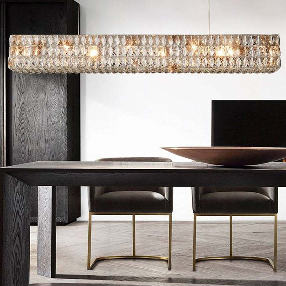 Kristy Rectangular Luxury Crystal Chandelier, 2 Colour
