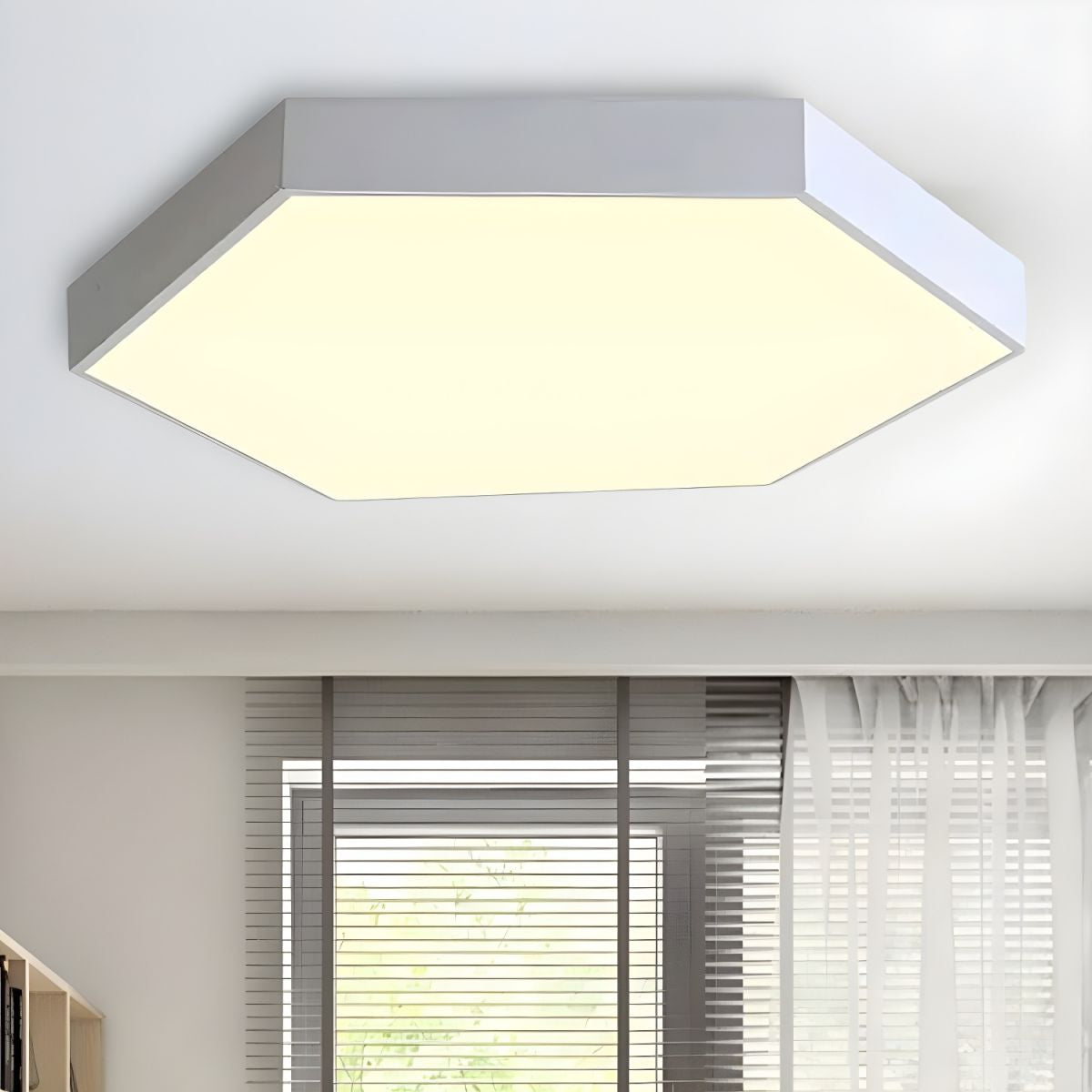 Morandi Modern Hexagon LED Metal Flush Mount Ceiling Light