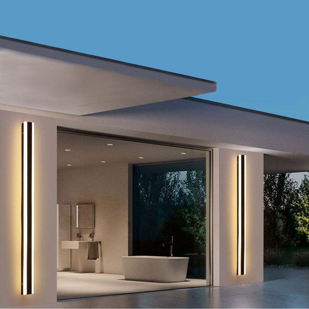 Orr Minimalist linear Metal Outdoor Wall Lamp, Black