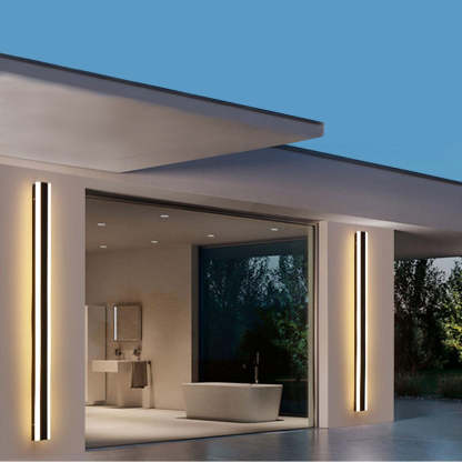 Orr Minimalist linear Metal Outdoor Wall Lamp, Black