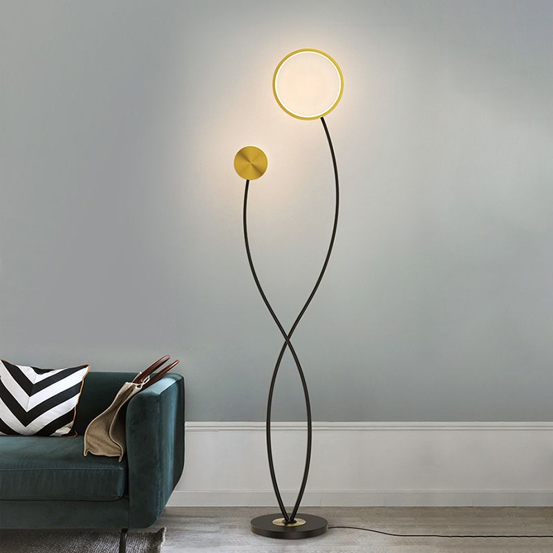 Louise Modern Wave Double Head Metal Acrylic Floor Lamp