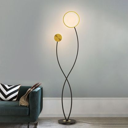 Louise Modern Wave Double Head Metal Acrylic Floor Lamp