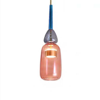 Hailie Modern Cup Glass Pendant Light, Colorful Bedroom, Living Room