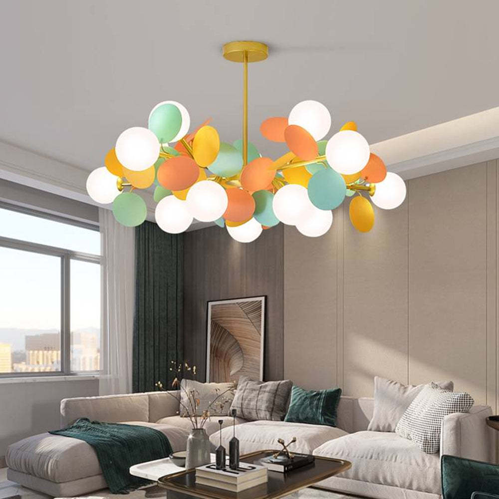 Jevon Multicolored Flower Branch Chandelier, Living Room
