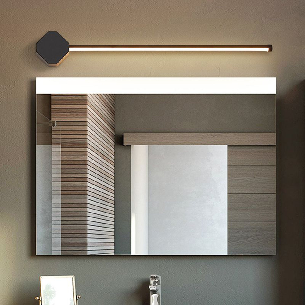 Edge Minimalist Square Linear Metal/Acrylic Wall Lamp, Black/White