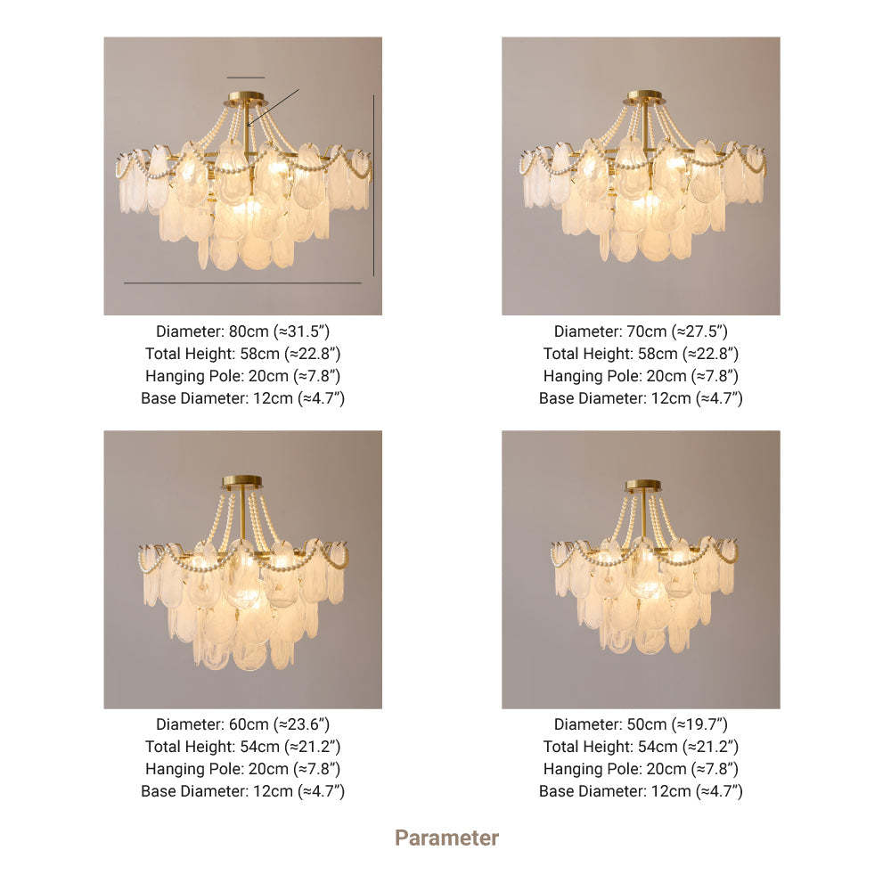 Kirsten Elegant Pearl/Glass/Metal Chandelier, White