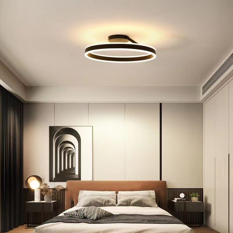 Arisha Modern Circle Flush Mount Ceiling Light, Black & White