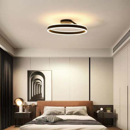 Arisha Modern Circle Flush Mount Ceiling Light, Black & White