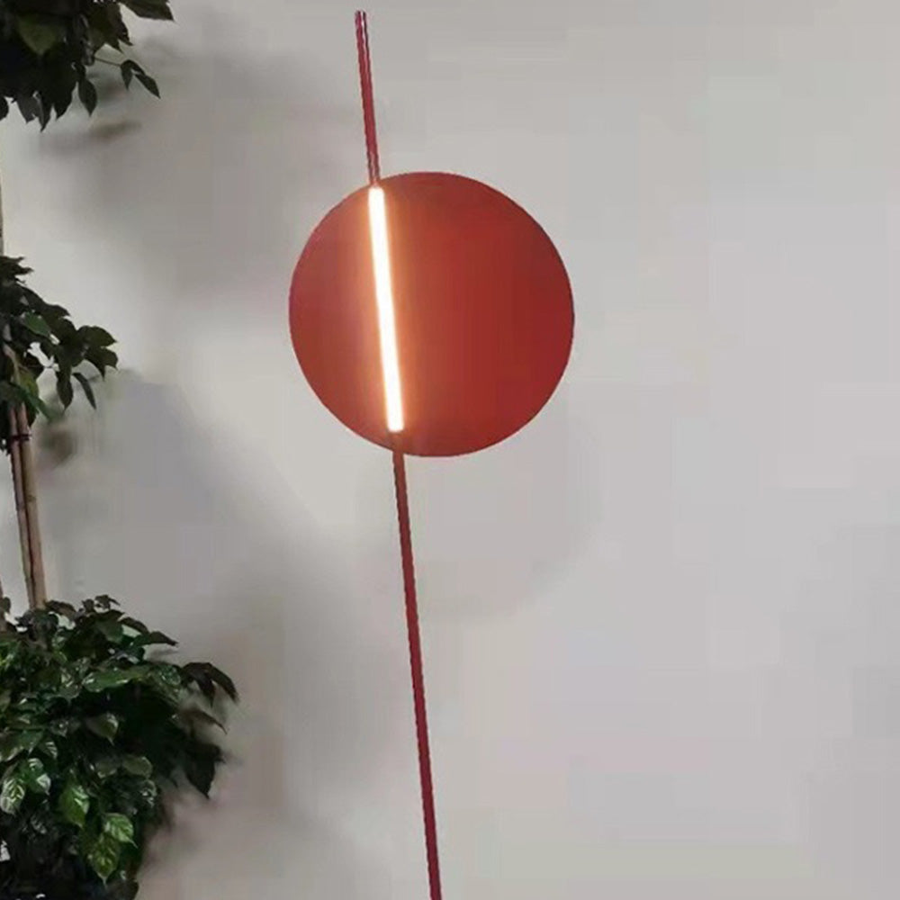 Elif Blood Moon Floor Lamp, red metal postmodern light