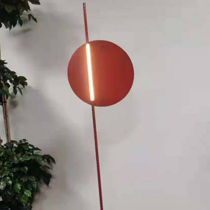 Elif Blood Moon Floor Lamp, red metal postmodern light