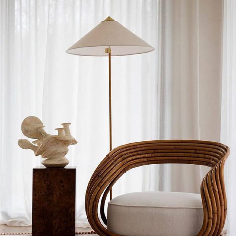 Modern Metal Fabric Rattan Floor Lamp|Las Sola