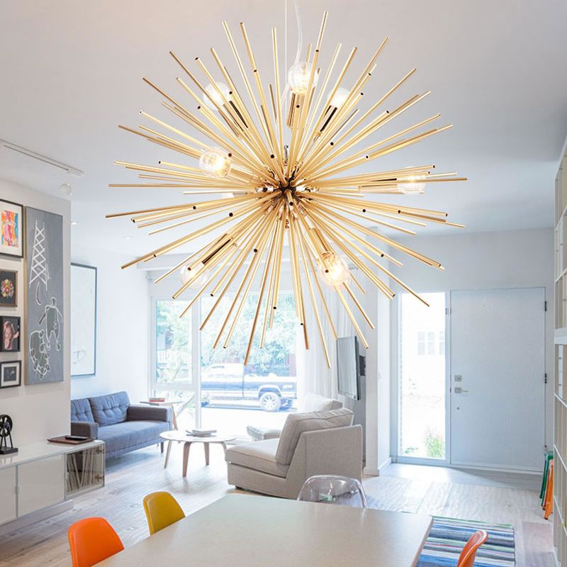 Lowry Modern Art Deco Sputnik Pendant Light Metal