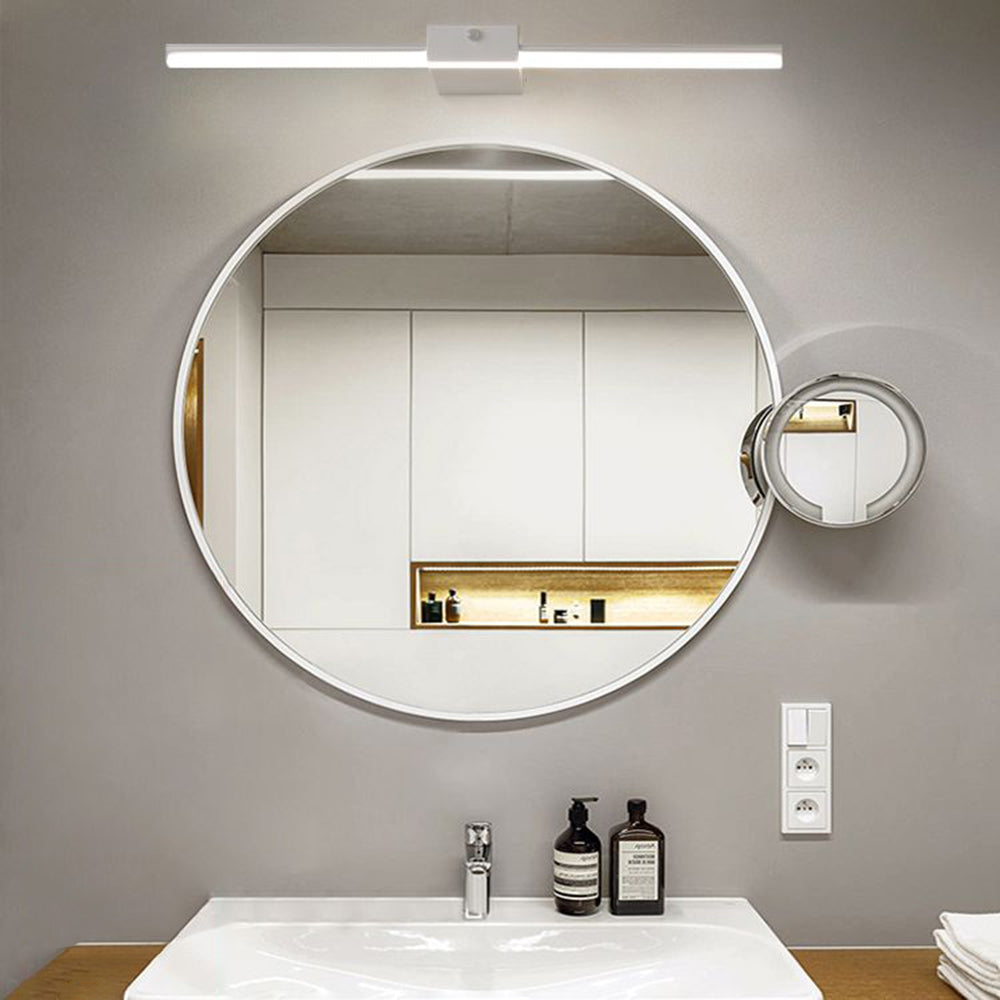 Edge Minimalist Linear Metal Wall Lamp, Black/White, Bathroom