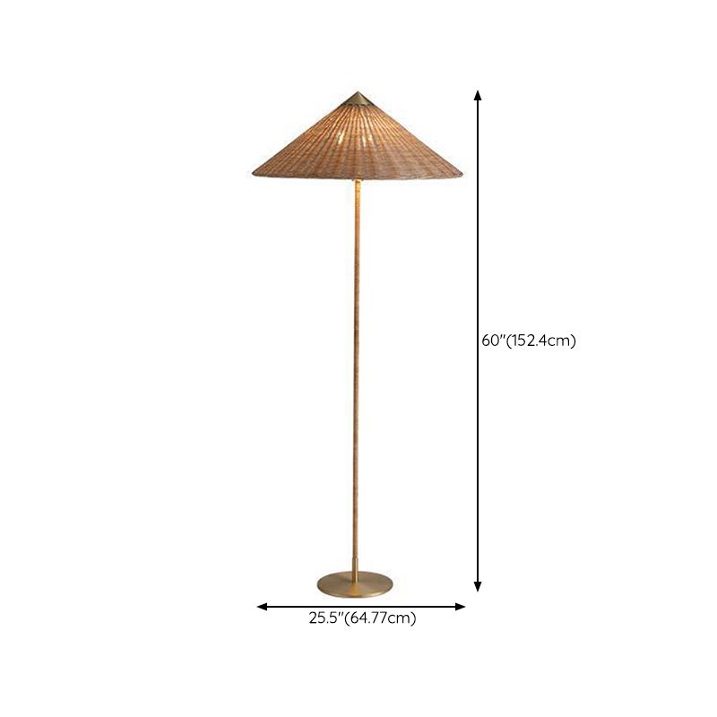 Muto Modern Metal Fabric Rattan Floor Lamp