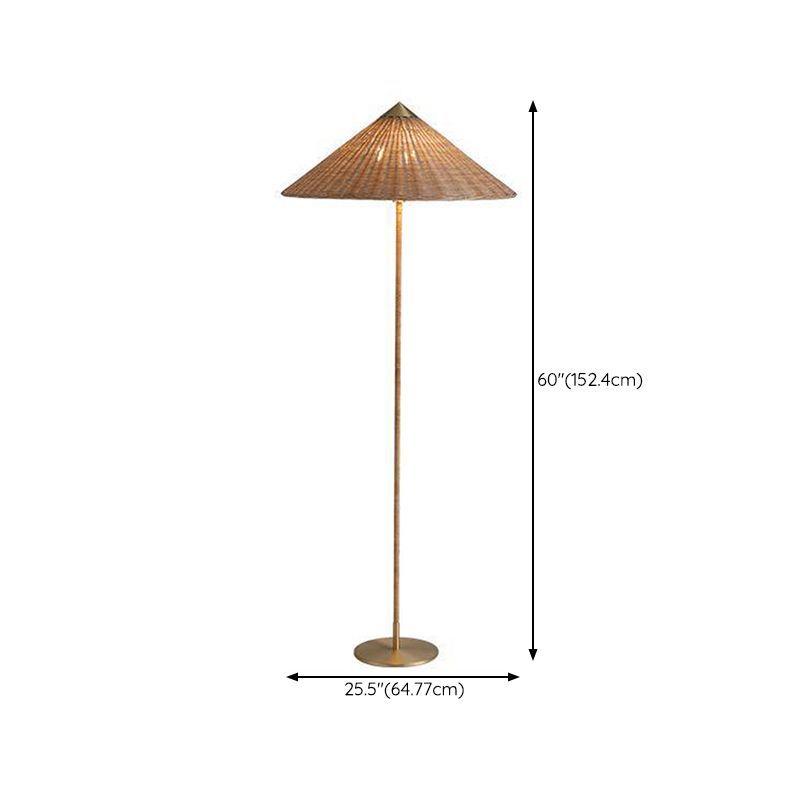 Muto Modern Metal Fabric Rattan Floor Lamp