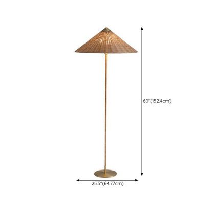 Muto Modern Metal Fabric Rattan Floor Lamp