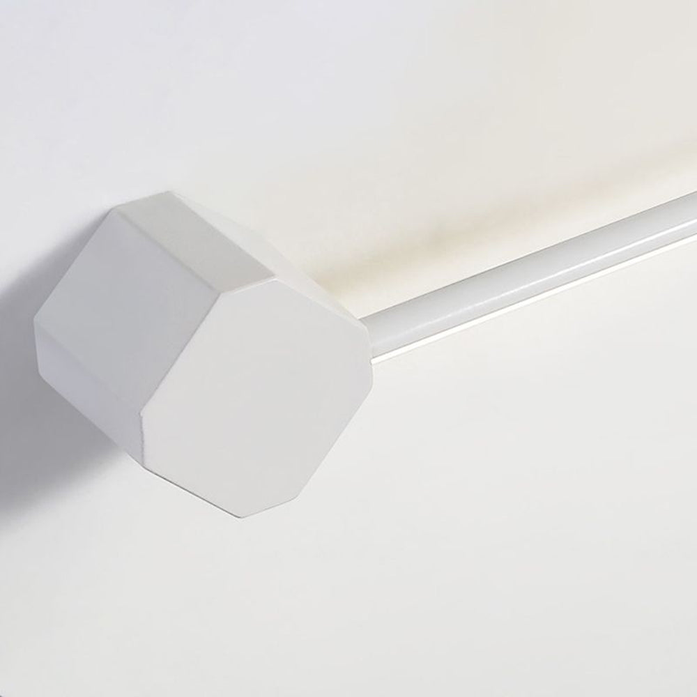 Edge Minimalist Square Linear Metal/Acrylic Wall Lamp, Black/White