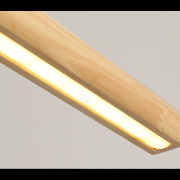 Ozawa Designer Linear Rod Shaped Pendant Light, Wood