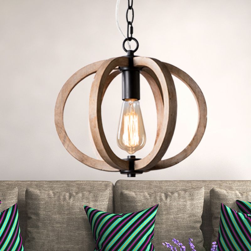 Alessio Wood Pendant Light - Orb Style Lighting