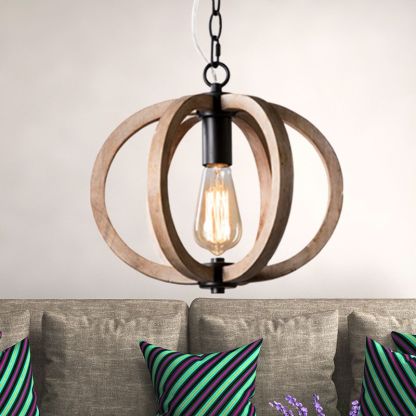 Alessio Wood Pendant Light - Orb Style Lighting