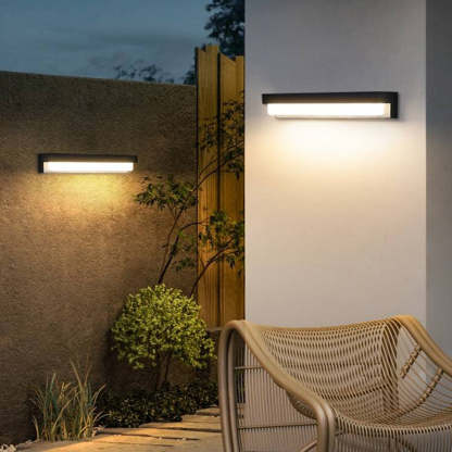 Orr Minimalist Solar Linear Acrylic Outdoor Wall Lamp, Black
