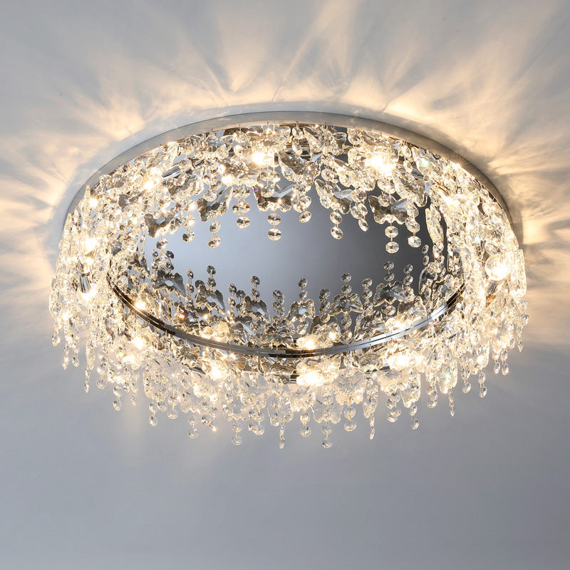 Kristy Modern Flush Mount Ceiling Light Light Metal/Crystal Living Room