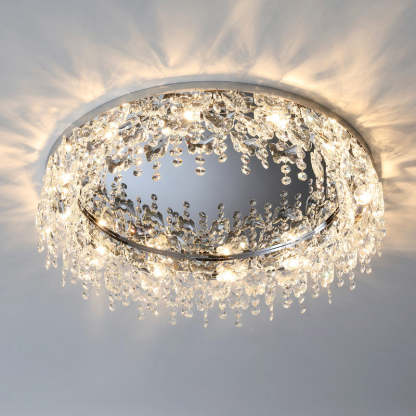 Kristy Modern Flush Mount Ceiling Light Light Metal/Crystal Living Room