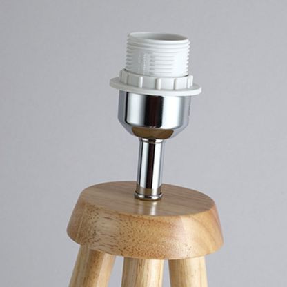 Muto Modern Cylinder Wood Fabric Floor Lamp, White/Beige