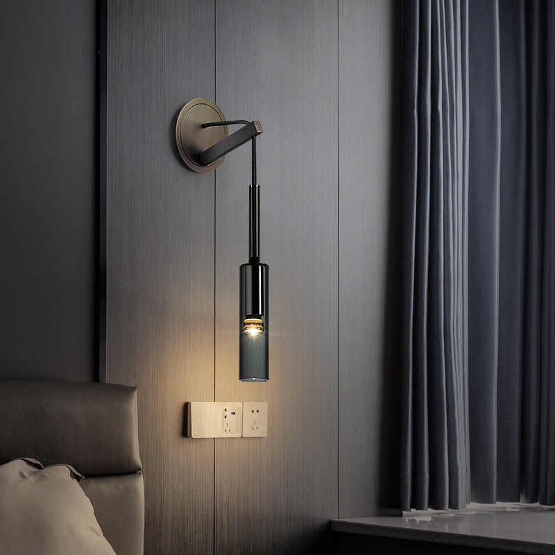 Sanna Modern Black Glass  Streamlined Pendant light/Wall Lamp