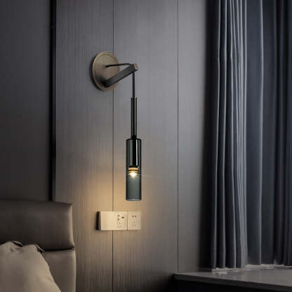 Sanna Modern Black Glass  Streamlined Pendant light/Wall Lamp