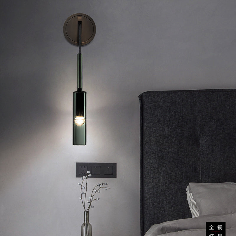 Sanna Modern Black Glass  Streamlined Pendant light/Wall Lamp