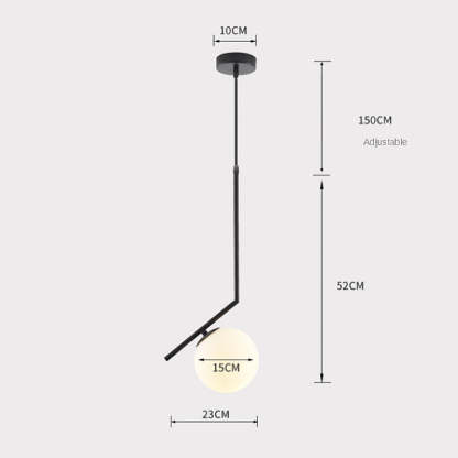 Valentina Modern Globe Metal/Glass Pendant Light, 3 Style