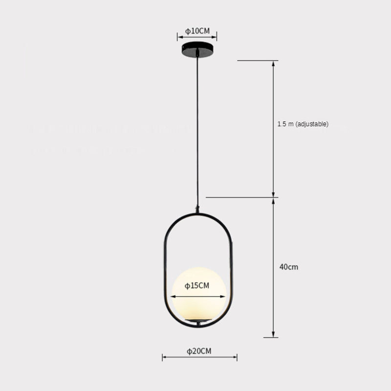 Valentina Modern Globe Metal/Glass Pendant Light, 3 Style
