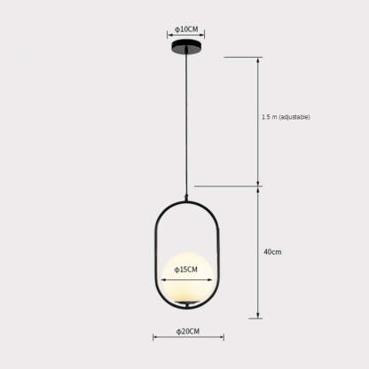 Valentina Modern Globe Metal/Glass Pendant Light, 3 Style