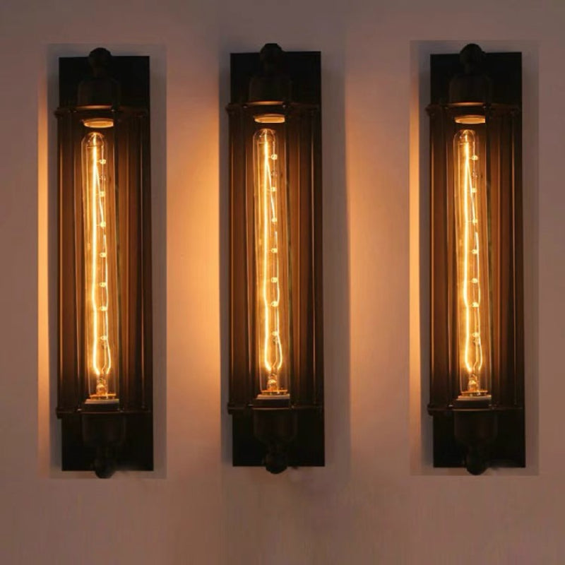 Orr Industial Rectangular Metal Glass Wall Lamp