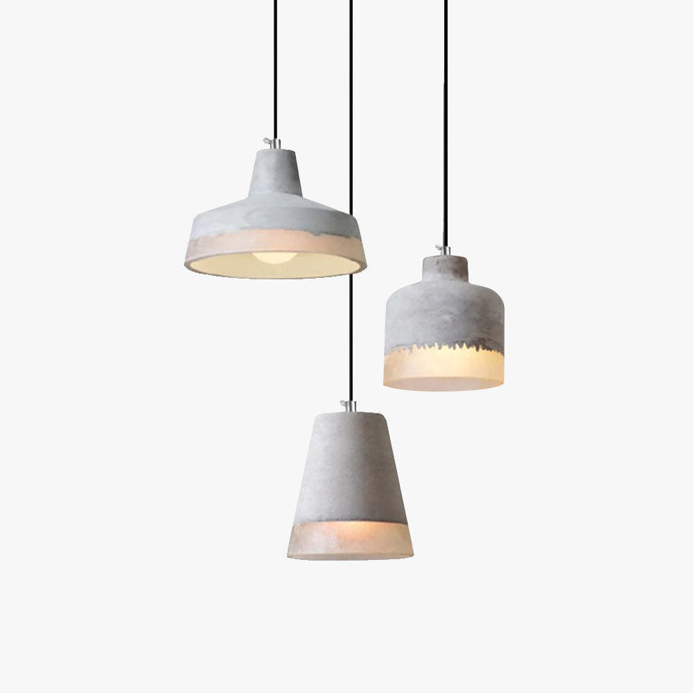 Byers Industrial LED Pendant Light in Cement and Resin