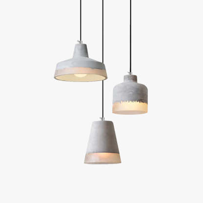 Byers Industrial LED Pendant Light in Cement and Resin