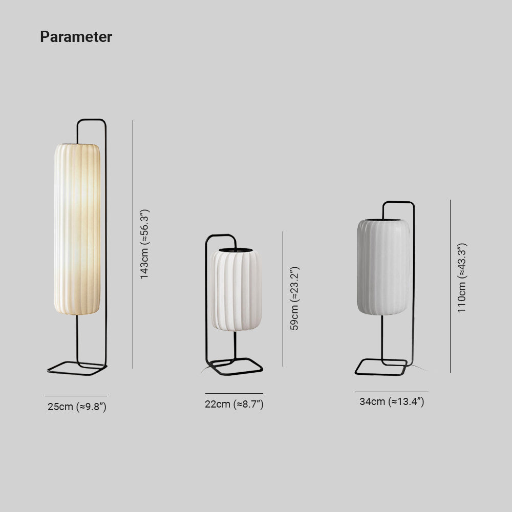 Renée Minimalist Column Fabric Metal Floor Lamp Bedroom