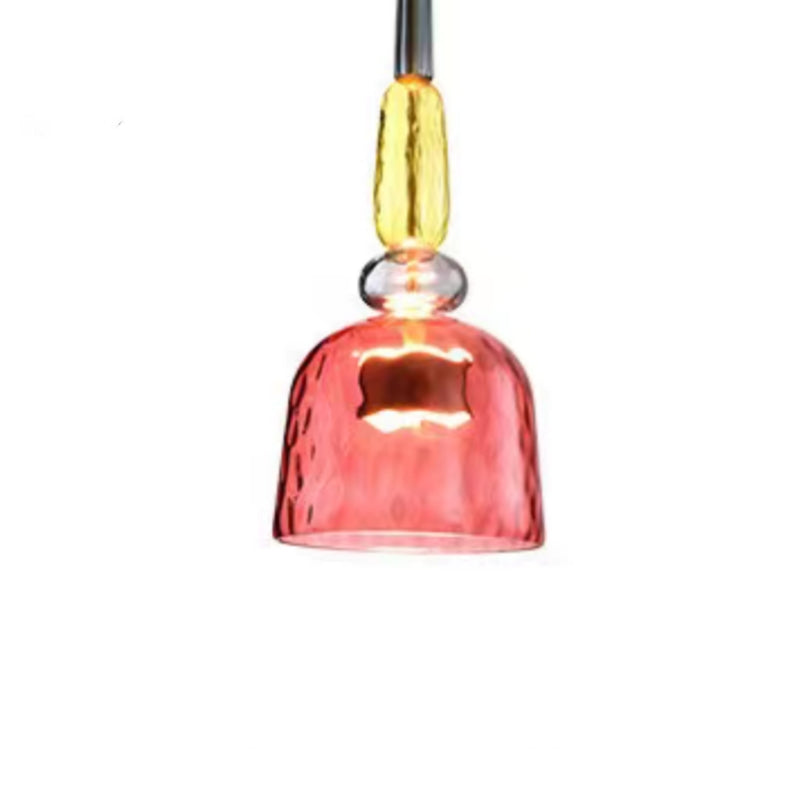 Hailie Modern Cup Glass Pendant Light, Colorful Bedroom, Living Room