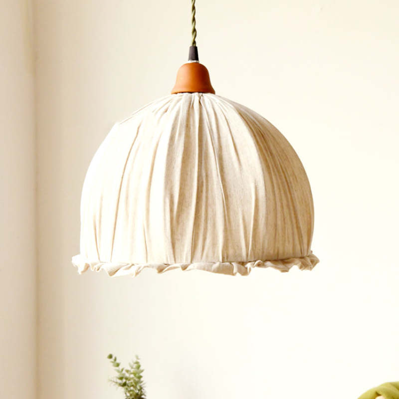 Nordic Vintage Pendant Light Beige, Fabric