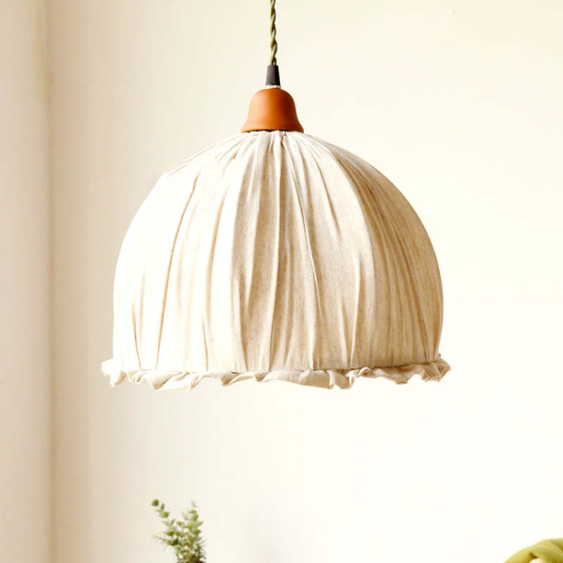 Nordic Vintage Pendant Light Beige, Fabric
