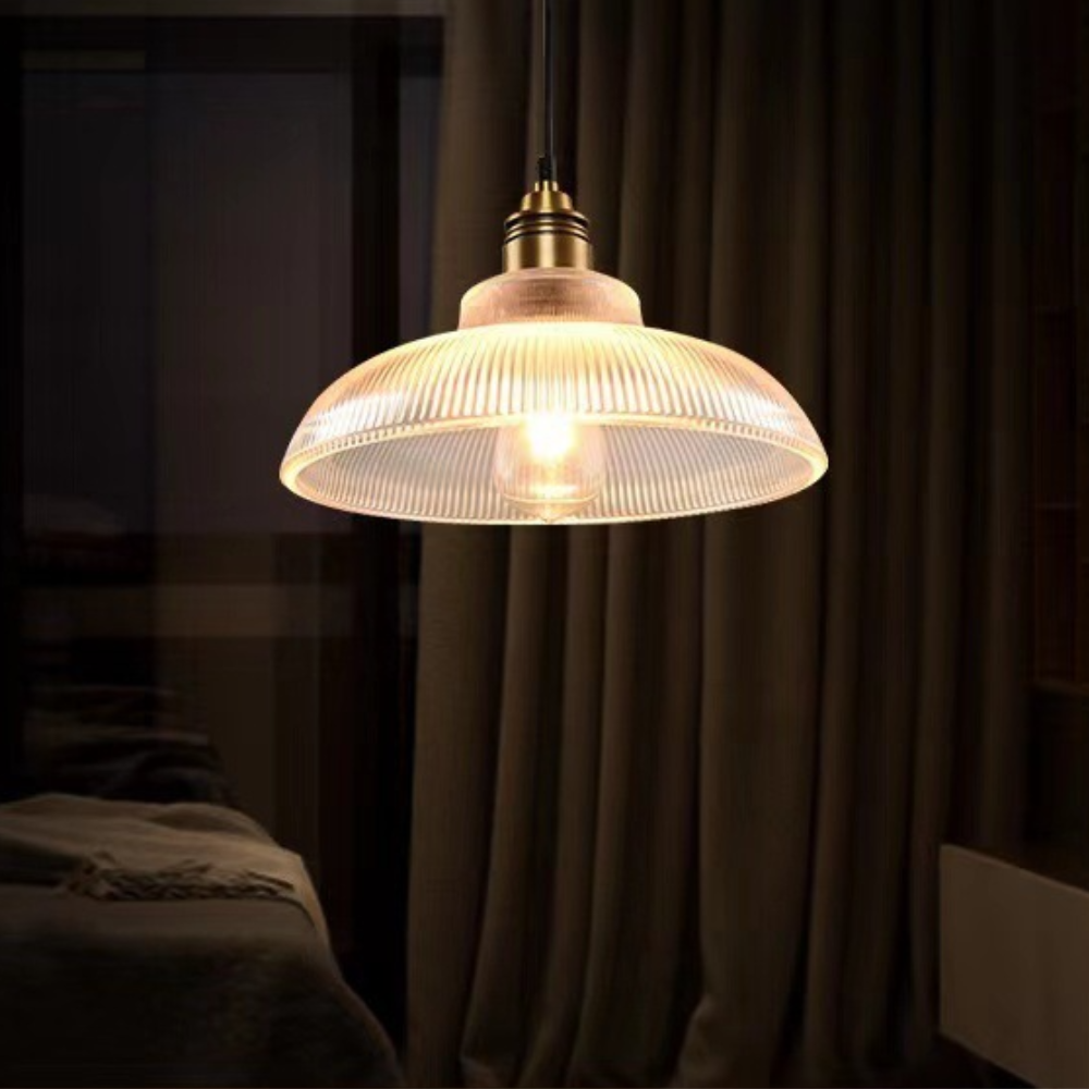 Sanna Industrial LED Pendant Light Clear/Amber Bedroom/Restaurant
