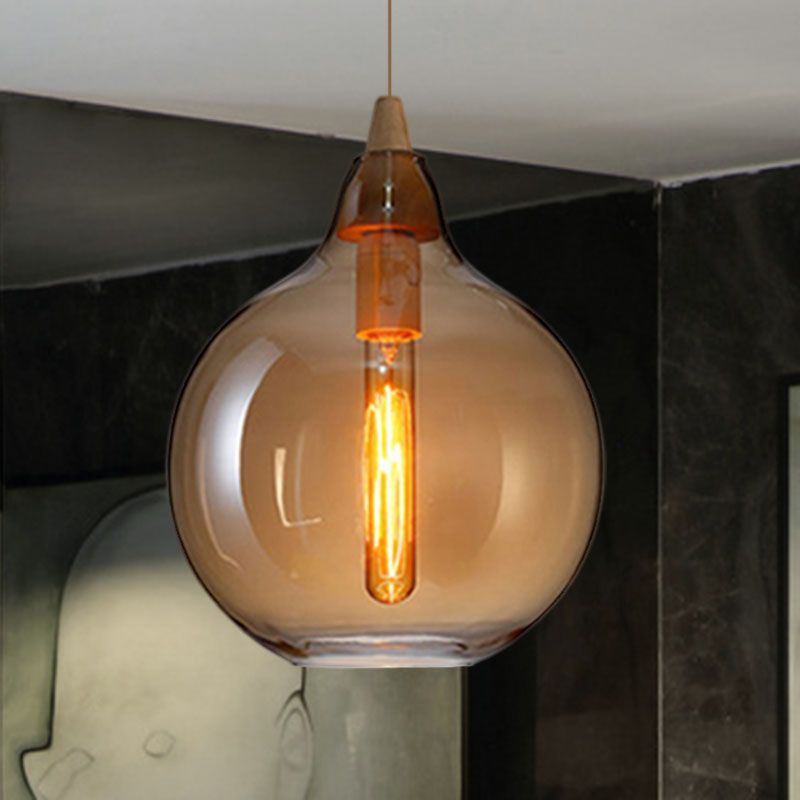 Hailie Modern Art Amber Glass Pendant Light