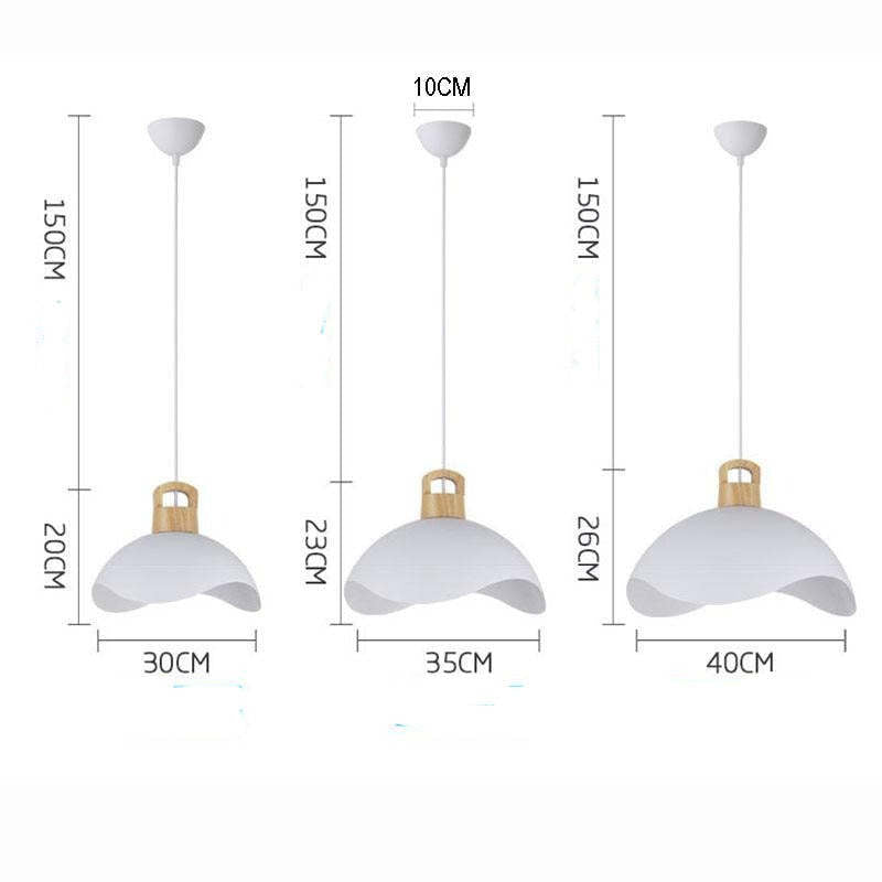 Morandi Colorful Shade Single Pendant Lights, Wood & Metal